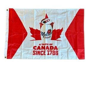 Red and White Molson Canadian Beer Flag Memorabilia